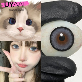 Uyaai คอนแทคเลนส์สายตาปกติ คอนแทคเลนส์ gray คอนแทคเลนรายปี คอนแทคเลนส์กรองแสง kitty kawaii ตาโต 14.5 มม.