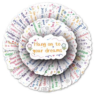 50 ชิ้นตลกภาษาอังกฤษสโลแกนสติกเกอร์กันน้ํา DIY สําหรับโทรศัพท์แล็ปท็อปรถสติกเกอร์ Creative Home Decal
