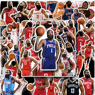 สติกเกอร์ กันน้ํา ลาย James Harden DIY แบบสร้างสรรค์ สําหรับติดตกแต่งรถยนต์ จํานวน 50 ชิ้น