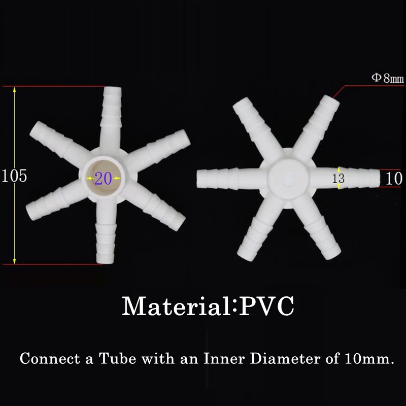 อุปกรณ์เสริมท่อออกซิเจน PVC เติมอากาศ 6 ทาง ตู้ปลา บ่อปลา thumbnail 7