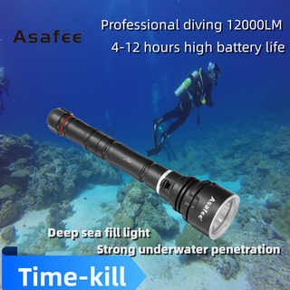 Asafee ไฟฉายดําน้ําลึก LED DA33 12000LM สําหรับตั้งแคมป์ ตกปลา