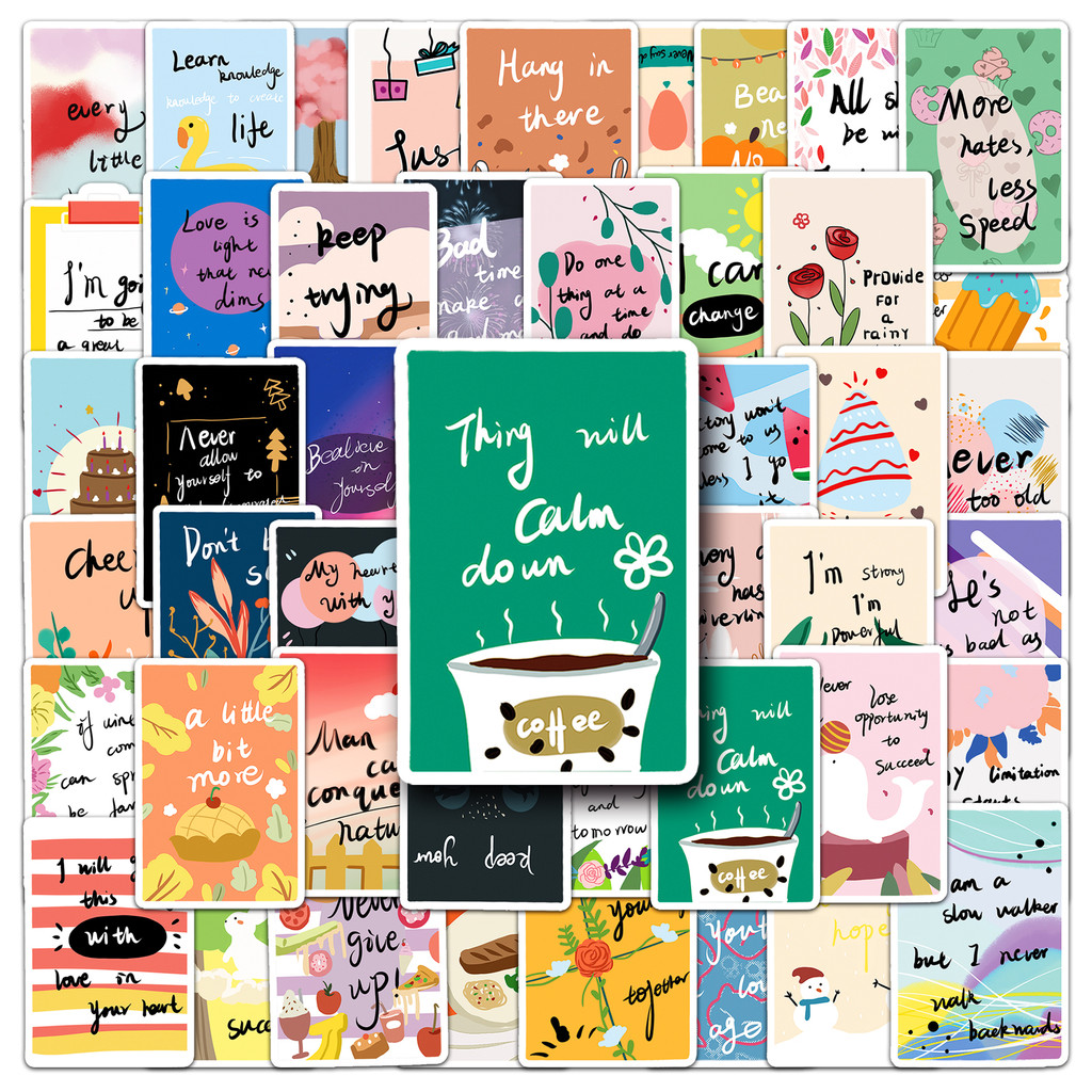 50 ชิ้นตลก Encourage สติกเกอร์กันน้ํา DIY สําหรับโทรศัพท์แล็ปท็อปรถสติกเกอร์ Creative Home Decal
