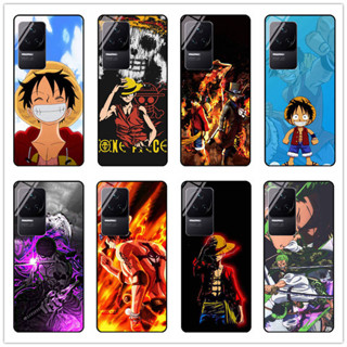 เคสโทรศัพท์มือถือกระจกนิรภัย แบบแข็ง กันกระแทก ลายการ์ตูนอนิเมะ One Piece Luffy Zoro DIY สําหรับ Xiaomi Poco F4 Poco F4 gt