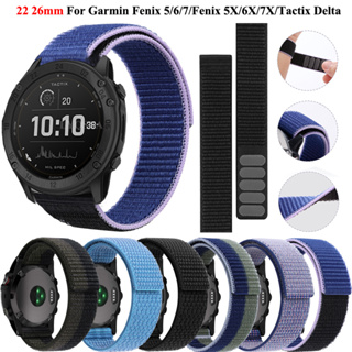 สายนาฬิกาข้อมือไนล่อน 26 มม. 22 มม. สําหรับ Garmin Fenix 6X 6 Pro 5X 5 7X 7 Epix 2 Forerunner 965 955 945 935