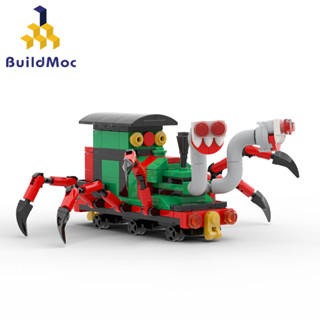 Buildmoc Choo Choo Charles โมเดลหุ่นยนต์รถไฟโทมัส สีเขียว ขนาดเล็ก ของขวัญสําหรับเด็ก 190 ชิ้น MOC