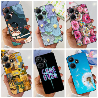 เคสโทรศัพท์มือถือ TPU ลายดอกไม้ นักบินอวกาศ สําหรับ Infinix hot 30i X669C Hot30i NFC hot 30 i