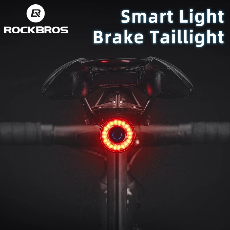 ROCKBROS ไฟเบรกท้ายจักรยาน LED กันน้ํา ชาร์จได้