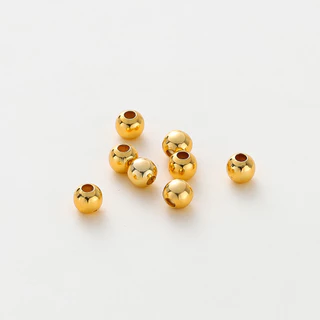 ลูกปัดทอง/เงิน ลูกปัดทองแดงชุบทอง18K ไม่ลอก ไม่ดำ DIY สร้อยคอ สร้อยข้อมือ ทนทาน 30-100ชิ้น