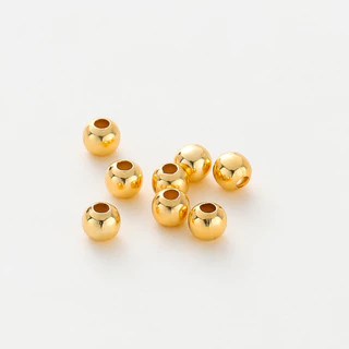ลูกปัดทอง/เงิน ลูกปัดทองแดงชุบทอง18K ไม่ลอก ไม่ดำ DIY สร้อยคอ สร้อยข้อมือ ทนทาน 30-100ชิ้น