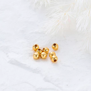 ลูกปัดทอง/เงิน ลูกปัดทองแดงชุบทอง18K ไม่ลอก ไม่ดำ DIY สร้อยคอ สร้อยข้อมือ ทนทาน 30-100ชิ้น