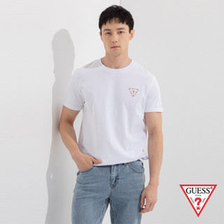 Guess ใหม่ เสื้อยืด คอกลม สไตล์สปอร์ต สําหรับผู้ชาย และผู้หญิง