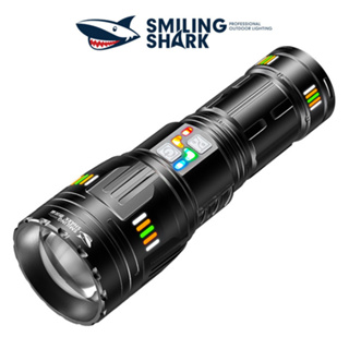 Smiling Shark SD5995 ไฟฉายฉุกเฉิน Led M80.2 12000 ลูเมน 18650 6 โหมด ชาร์จ USB ซูมได้ สําหรับเดินป่า ตั้งแคมป์ ตกปลา