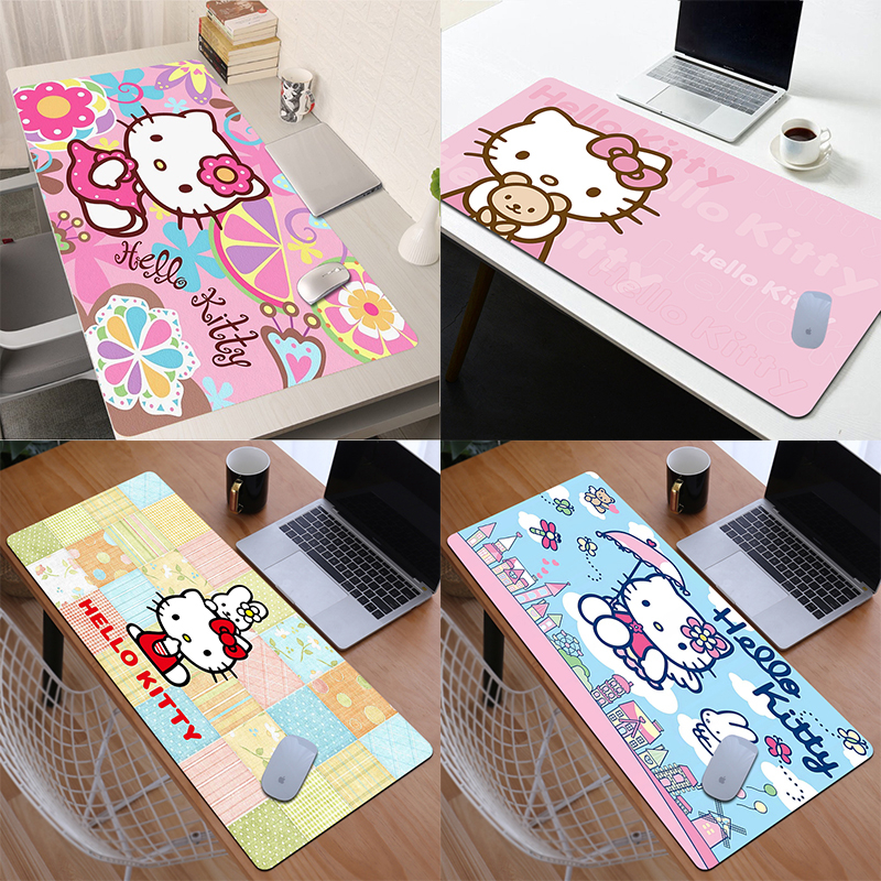 Kawaii Hello Kitty แผ่นรองเมาส์ กันลื่น สําหรับเล่นเกม แล็ปท็อป คอมพิวเตอร์