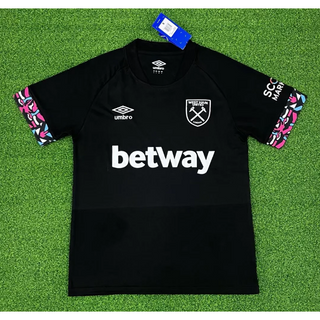 เสื้อเชิ้ต ลายทีมชาติฟุตบอล West Ham 2022/23 ชุดเยือน สีดํา