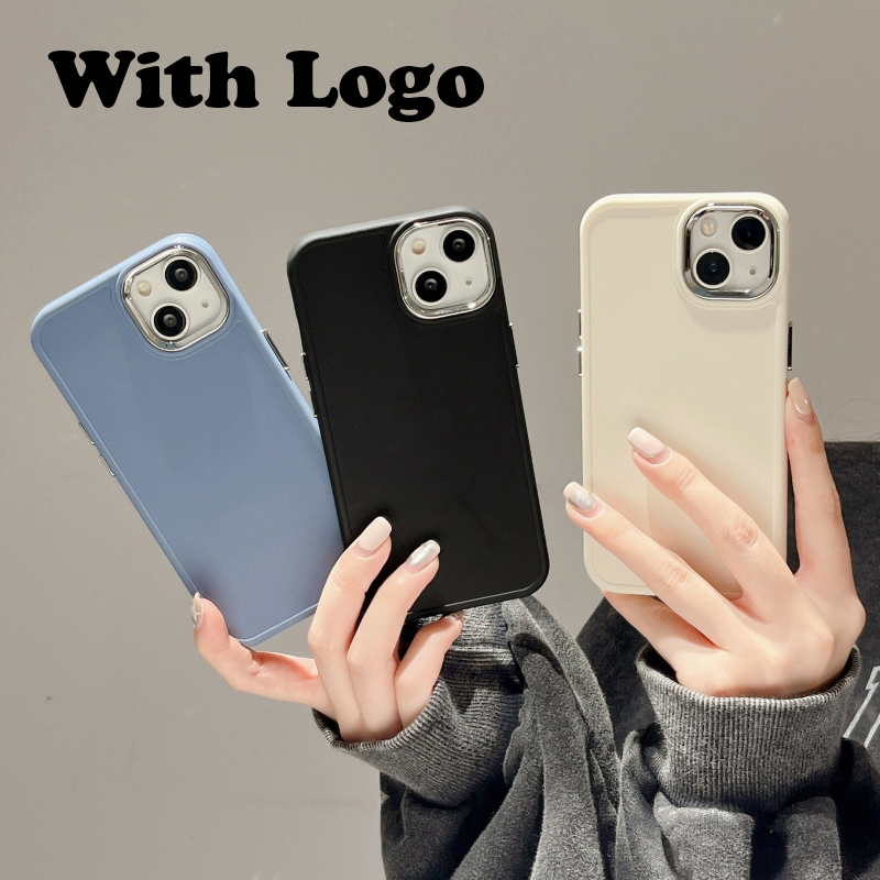 นุ่มกันกระแทกสีบริสุทธิ์กล้องไฟฟ้าเคสโทรศัพท์สําหรับiPhone 16 15 14 13 12 11 Pro Max XS XR X iPone 1