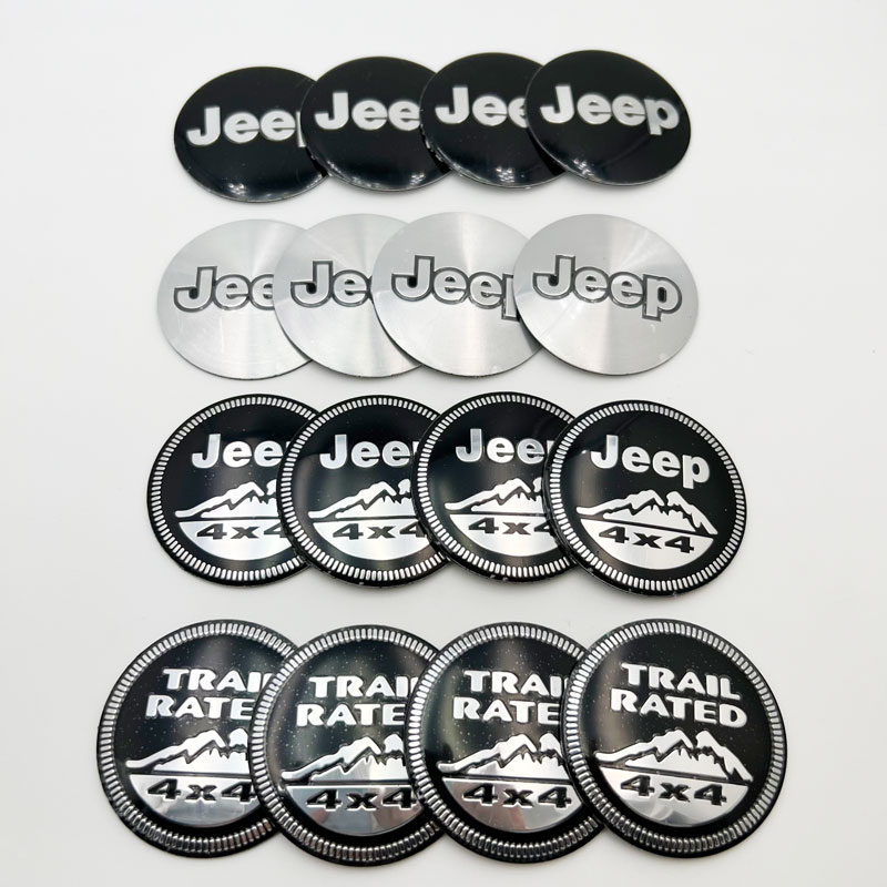สติกเกอร์ตราสัญลักษณ์ JEEP Trail Rated 4X4 อลูมิเนียม 56 มม. อุปกรณ์เสริม สําหรับ JEEP Wrangler Cherokee Compass 4 ชิ้น