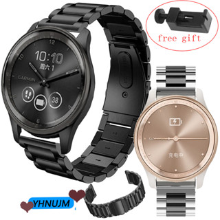 สายนาฬิกาข้อมือ สเตนเลส โลหะ สําหรับ Garmin Vivomove Trend smart Watch สายรัดข้อมือ สําหรับ Garmin Vivomove Trend smartwatch Watch อุปกรณ์เสริมสร้อยข้อมือ