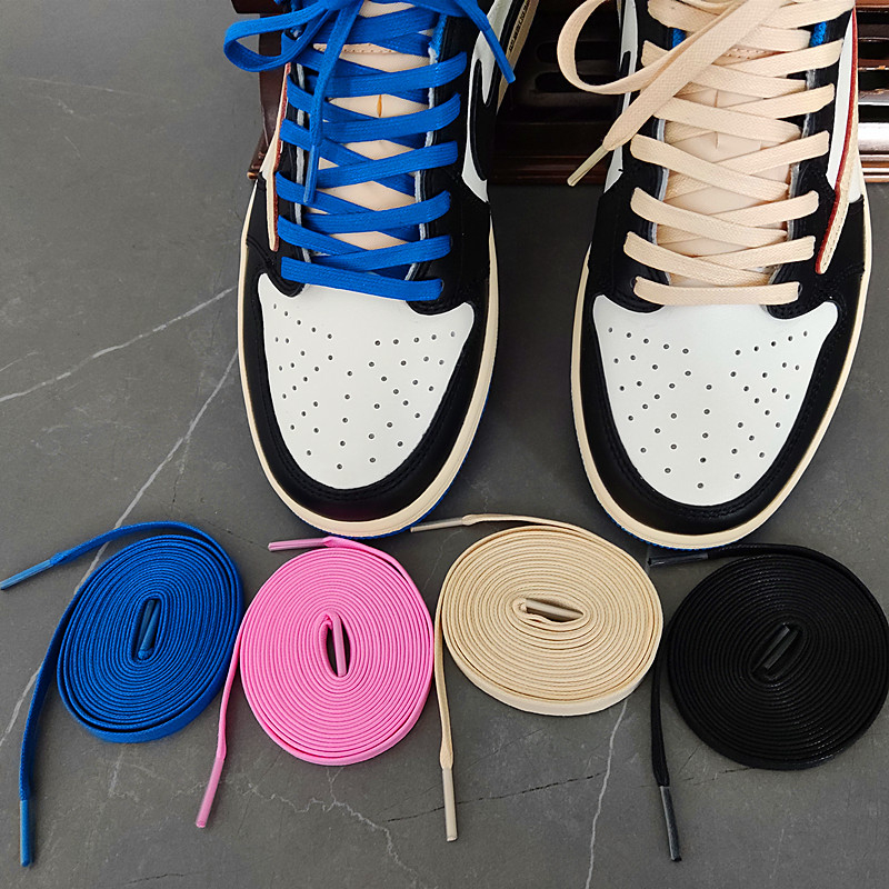[Saclan] เชือกผูกรองเท้า AirJordan 1 Low Lightning Barb Shoelace Nike Co-Branded Fujiwara Hiroshi Original White Blue Black Wax Belt