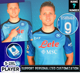 เสื้อกีฬาแขนสั้น ลายทีมชาติฟุตบอล Napoli 23-24 [Player Version] ไซซ์ S-2XL ชุดเหย้า