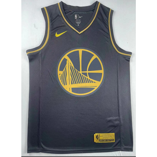 hot pressed Nba Golden State Warriors No. 30 Curry black golden basketball jersey