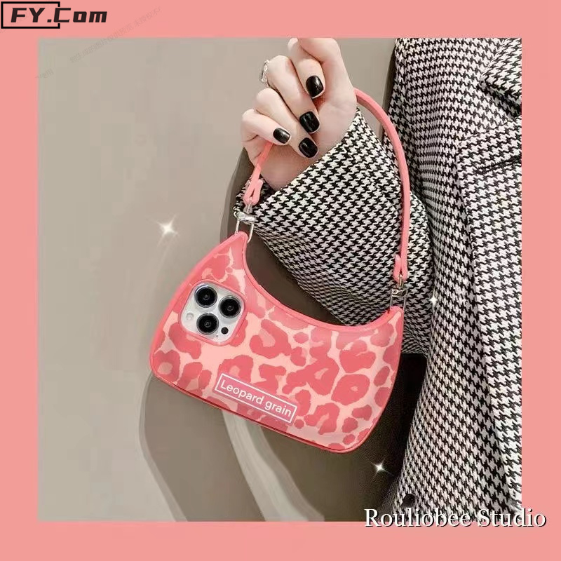 เคสโทรศัพท์มือถือ ซิลิโคนนิ่ม กันกระแทก ลายเสือดาว สีชมพู สไตล์เกาหลี หรูหรา สําหรับ iPhone 14 14 Pro 13 12 Pro 11 X XR XS Max 7+8+6s