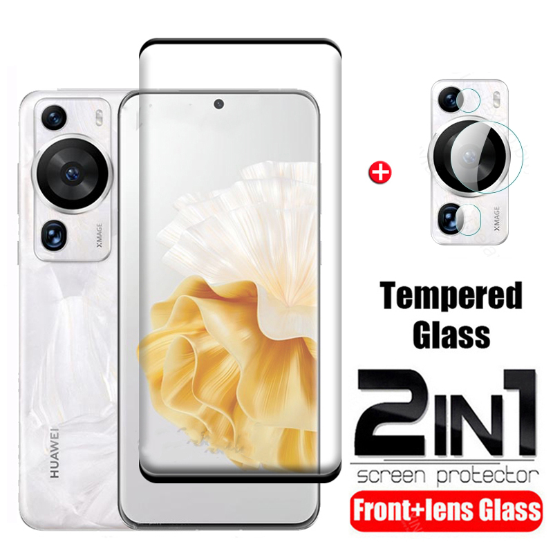 2in1 ฟิล์มกระจกนิรภัยกันรอยหน้าจอ ทรงโค้ง สําหรับกล้อง HUAWEI P60 Pro 5G 2023 Art P60Art P50 P50Pro 