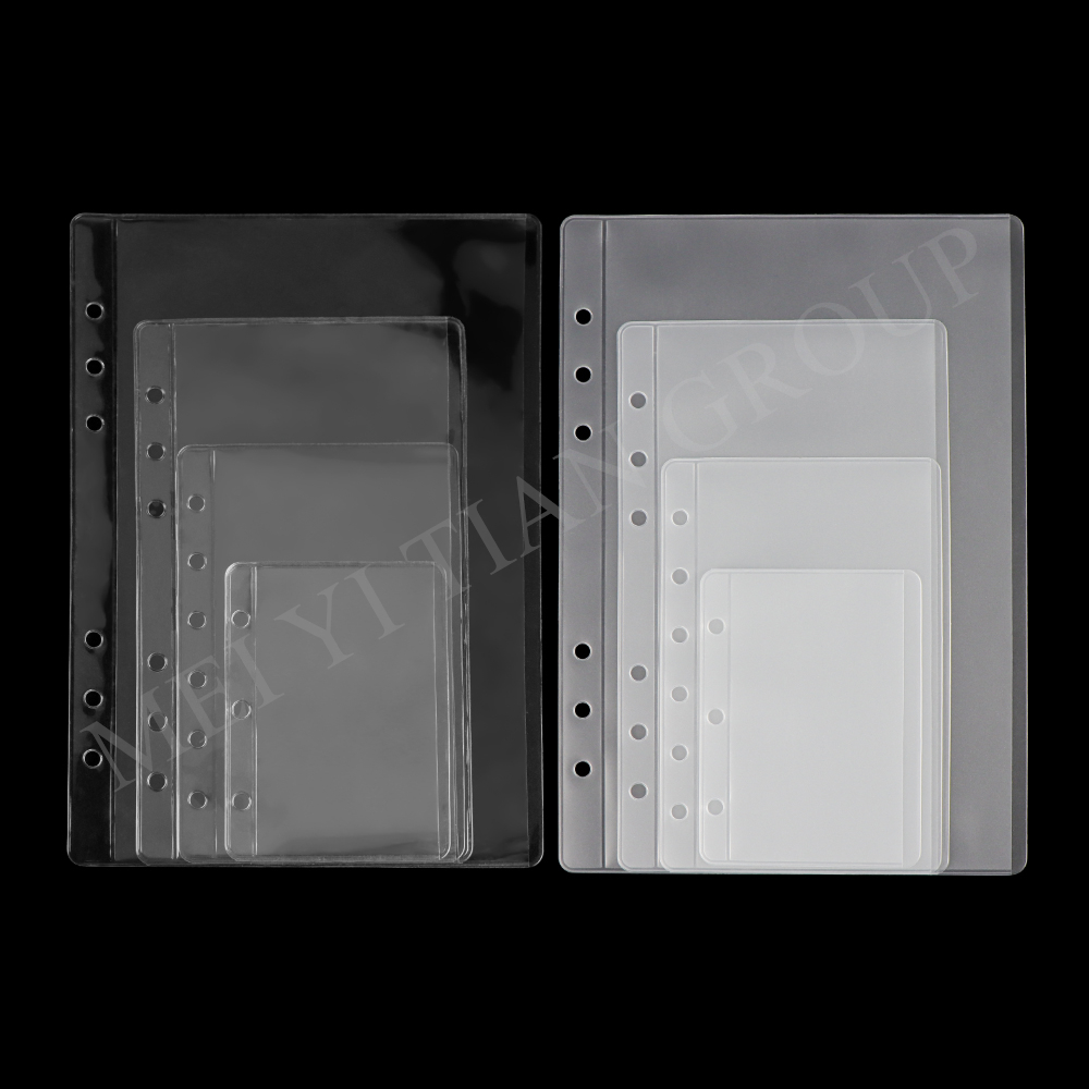 A5 A6 A7 Mini ด้านข้างเปิดใส PVC ซองจดหมายกระเป๋า Zipless หลวม Leaf Binder กระเป๋าแฟ้มภาพกระเป๋า Zipperless Binder กระเป๋า