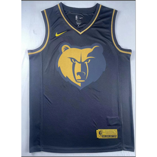 hot pressed Nba Memphis Grizzlies No. 12 Morant black golden basketball jersey