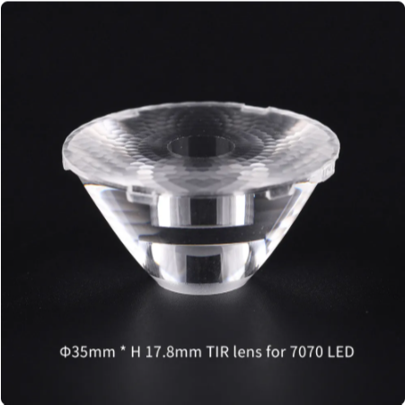 เลนส์ TIR สําหรับ XHP70.2 XHP70.3 HI GT FC40 เส้นผ่าศูนย์กลาง 35 มม. สูง 17.8 มม.