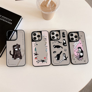 CASE.TIFY Black Cat Phone Case for iphone 14 14Plus 14pro 14promax 13 13pro 13promax 12 12pro 12promax cute for iphone 11 Cartoon Cat phone case INS style popular Mirror phone case high-quality hard shell 4 designs