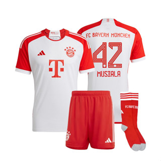 เสื้อกีฬาแขนสั้น ลายทีม Bayern Munich 23 24 และกางเกงขาสั้น ไซซ์ 16-2XL สําหรับเด็ก และผู้ใหญ่