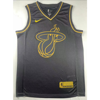 hot pressed nba Miami Heat No.3 Wade black golden basketball jersey