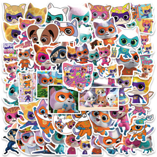 สติกเกอร์ ลายการ์ตูน Disney Junior SuperKitties กันน้ํา สําหรับติดตกแต่งหมวกกันน็อค 50 ชิ้น