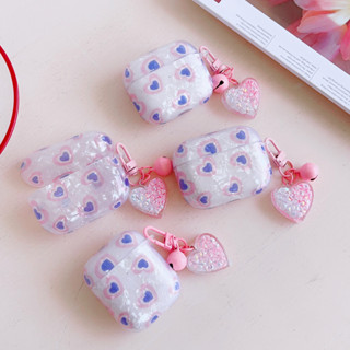 เคสหูฟังบลูทูธไร้สาย แบบนิ่ม ลายหัวใจ กันกระแทก พร้อมจี้ สําหรับ AirPods 1 2 3 Pro Pro2 AirPods 3 IMD 2 Gen