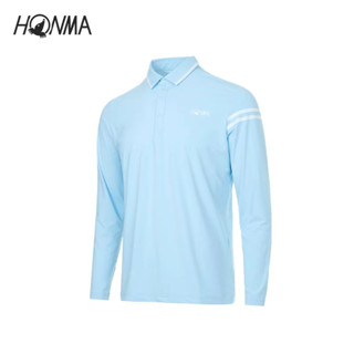 Honma ใหม่ เสื้อโปโลแขนยาว ฟิล์มสีตัดกัน สไตล์สปอร์ต สําหรับผู้ชาย