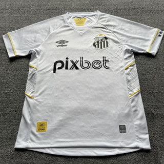 เสื้อกีฬาแขนสั้น ลายทีมชาติฟุตบอล Santos 2023 24 2324 คุณภาพสูง