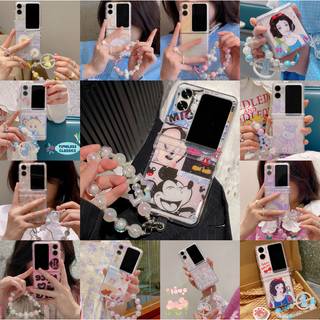 เคสโทรศัพท์มือถือ PC อีพ็อกซี่ กันกระแทก ลายการ์ตูนมิกกี้ มินนี่ แต่งกลิตเตอร์ พับได้ สําหรับ OPPO Find N2 Flip 5G