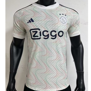 เสื้อกีฬาแขนสั้น ลายทีมชาติฟุตบอล Ajax White 23/24 ชุดเยือน สําหรับผู้ชาย