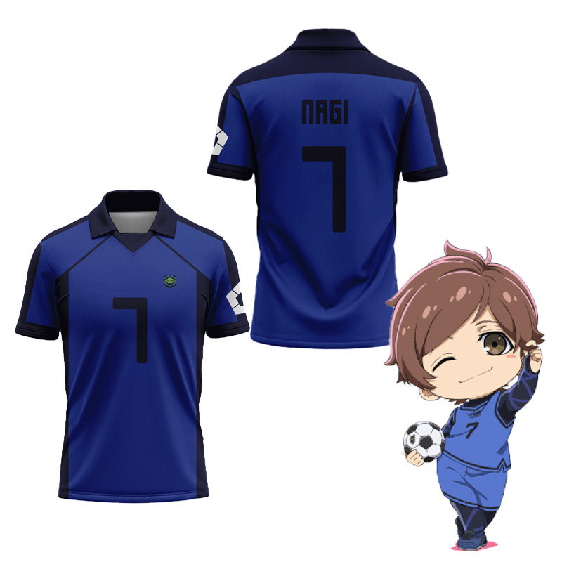 เสื้อโปโลแขนสั้น พิมพ์ลายกราฟิกอนิเมะ BLUE LOCK Isagi Yoichi สไตล์ฮาราจูกุ สําหรับผู้หญิง และผู้ชาย