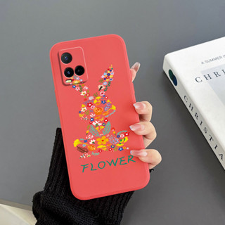 เคสโทรศัพท์มือถือ Tpu ขอบตรง ลายกระต่าย สําหรับ Vivo Y32 Vivo Y21 2021 Y33S Vivo Y21S 4G Vivo Y73 2020 4G Vivo Z1PRO Vivo T1 2021