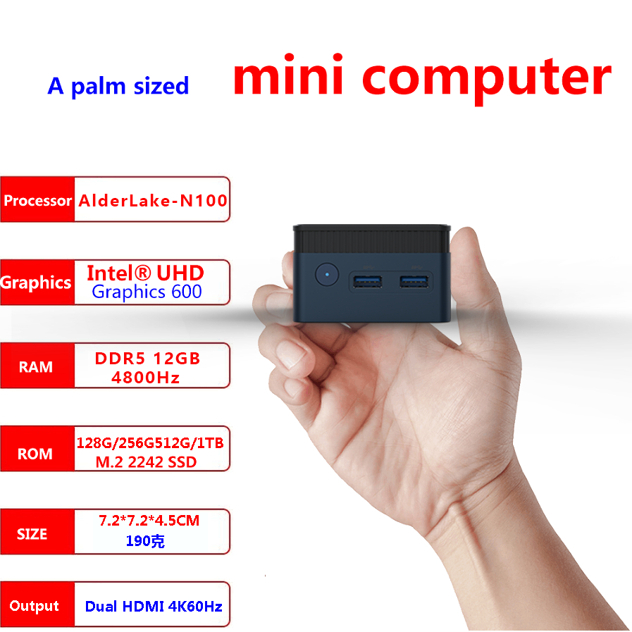 Zx01 Plus Windows 11 Quard Core Mini PC CPU 12th Gen Intel Alder Lake N100 LPDDR5 12GB 256GB 1000M 5G Wifi5 BT Win11 NUC เดสก์ท็อป