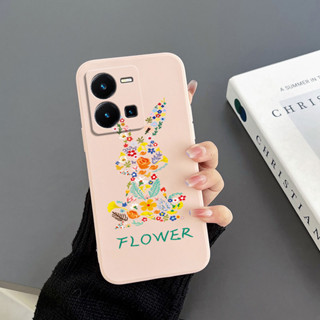 เคสโทรศัพท์มือถือ Tpu ขอบตรง ลายกระต่าย สําหรับ Vivo V25E Vivo V27E Vivo Y02s 4G 2022 Vivo V25PRO 5G Vivo Y36 Vivo V27 V27PRO 5G