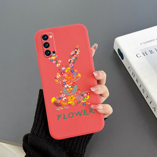 เคสโทรศัพท์มือถือ Tpu ขอบตรง ลายกระต่าย สําหรับ RENO 4 4G RENO 4pro 4G RENO 4SE RENO 5 RENO 5pro RENO 5pro plus