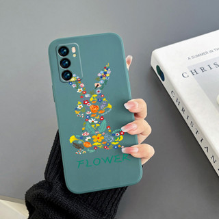 เคสโทรศัพท์มือถือ Tpu ขอบตรง ลายกระต่าย สําหรับ RENO 6 6Pro 6Pro plus 6Z FINDX3 x3pro FINDX5