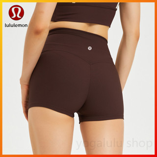 Lululemon  ใหม่ กางเกงขาสั้น เอวสูง สําหรับออกกําลังกาย เล่นโยคะ F1900