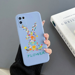 เคสโทรศัพท์มือถือ Tpu ขอบตรง ลายกระต่าย สําหรับ realme V11 realme V23 realme V15 realme X7 realme V25 realme 8 5G