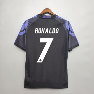 เสื้อกีฬาแขนสั้น ลายทีมฟุตบอล Real Madrid RONALDO SERGIO RAMOS คุณภาพสูง ไซซ์ 16-17