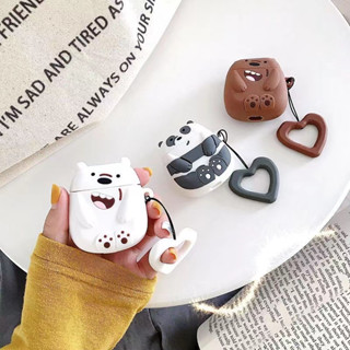 เคสหูฟังซิลิโคน แบบนิ่ม ลายการ์ตูนหมีน่ารัก สําหรับ AirPods 1 2 3 Pro