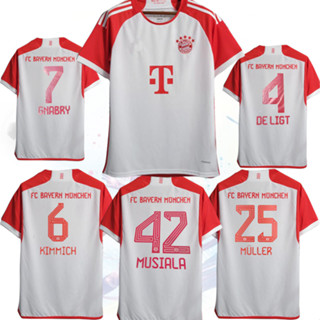 เสื้อกีฬาแขนสั้น ลายทีมฟุตบอล Bayern Jersey 2324 Home Deli Hutt 6 Kimmy Himmanuel 25 Muller ชุดเหย้า