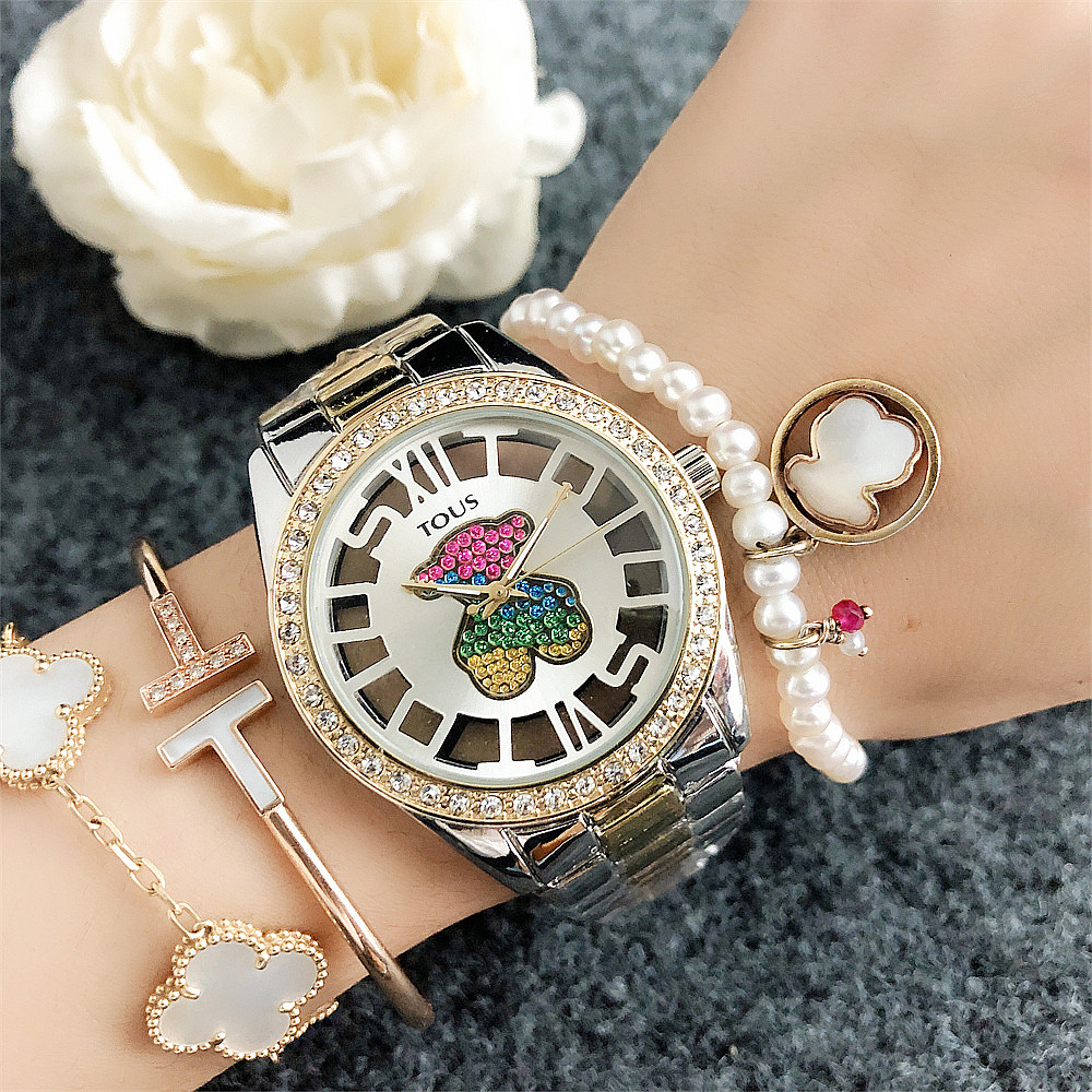 Tous นาฬิกาข้อมืออะนาล็อก แฟชั่นสําหรับผู้ชาย และผู้หญิง สไตล์ธุรกิจ ไม่มีกล่อง